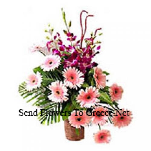 Gerberas sensacionales con orquídeas