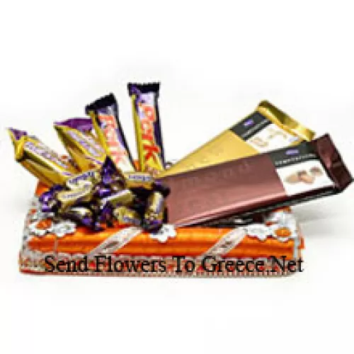 ギフト包装されたアソートチョコレート（この商品は花と一緒に提供する必要があります）